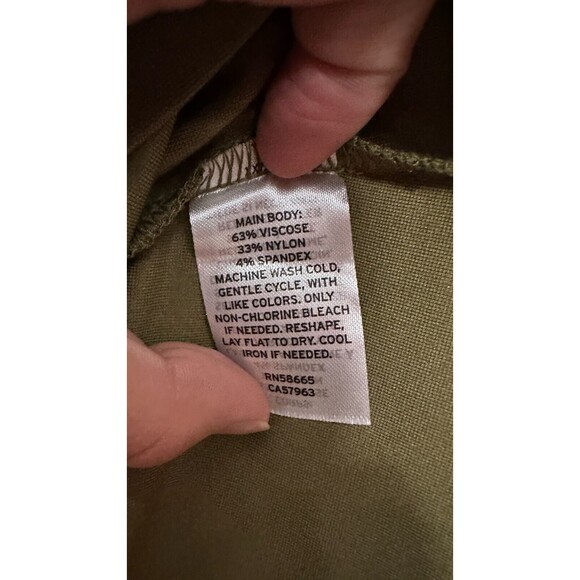 Nordstrom Topstitch Detail Sleeveless Linen Blend Maxi Dress Olive - SZ M - Picture 4 of 6